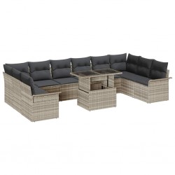 Sonata H Градински Софа Комплект 11 pcs Светлосиво 100 x 55 x 73 см - Canapele și bănci de grădină