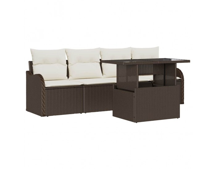 Sonata H Градински Софа Комплект 5 pcs Кафяво 100 x 55 x 73 см Полиратан