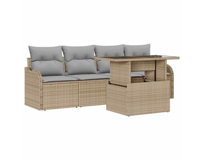 Sonata H Градински Софа Комплект 5 pcs Бежово 100 x 55 x 73 см Полиратан