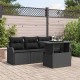 Sonata H Градински Софа Комплект 5 pcs Черно 100 x 55 x 73 см Полиратан