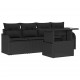 Sonata H Градински Софа Комплект 5 pcs Черно 100 x 55 x 73 см Полиратан