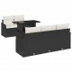 Sonata H Градински Софа Комплект 6 pcs Черно 100 x 55 x 73 см Полиратан
