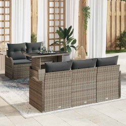 Sonata H Градински Софа Комплект 6 pcs Сив 100 x 55 x 73 см Полиратан - Canapele și bănci de grădină