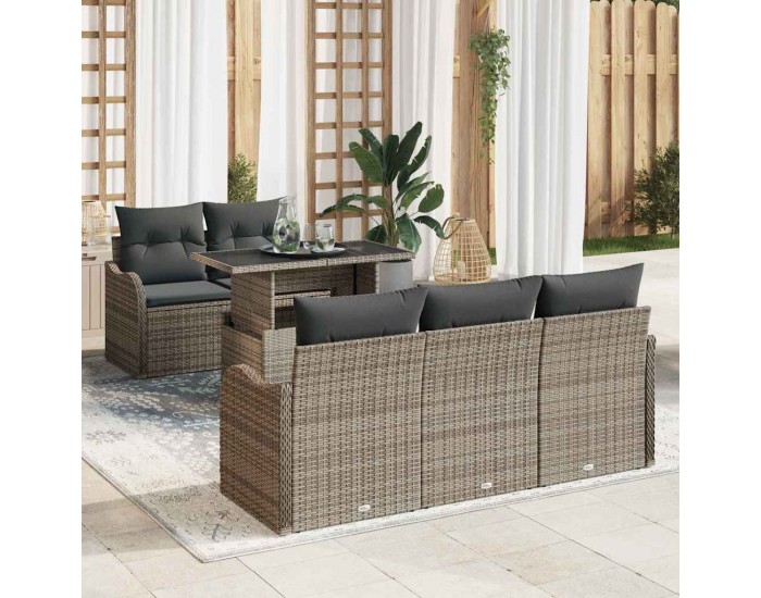 Sonata H Градински Софа Комплект 6 pcs Сив 100 x 55 x 73 см Полиратан