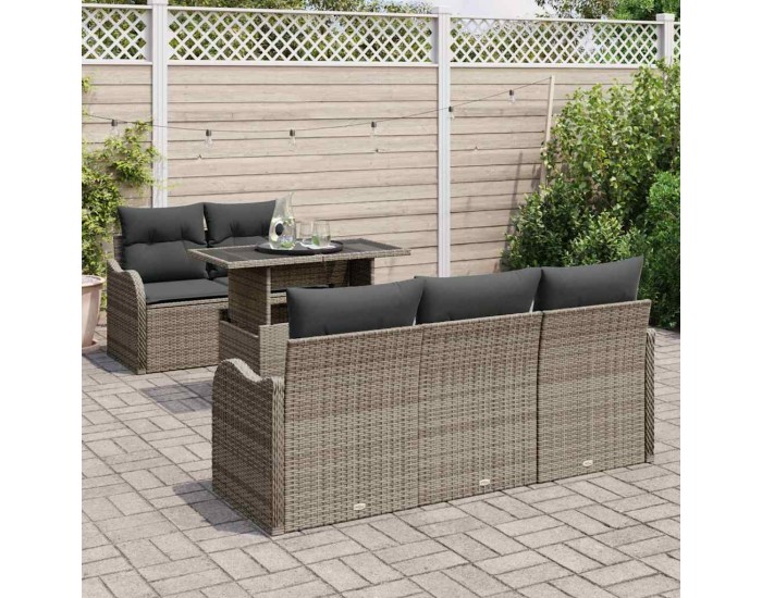 Sonata H Градински Софа Комплект 6 pcs Сив 100 x 55 x 73 см Полиратан