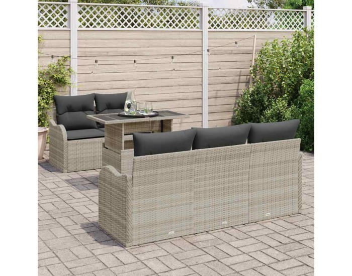Sonata H Градински Софа Комплект 6 pcs Светлосиво 100 x 55 x 73 см