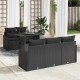 Sonata Set de canapele pentru grădină 6 buc. Negru Poli Rattan