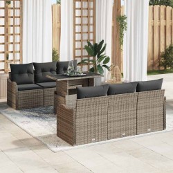 Sonata H Градински Софа Комплект 7 pcs Сив 100 х 55 х 73 см Полиратан - Canapele și bănci de grădină