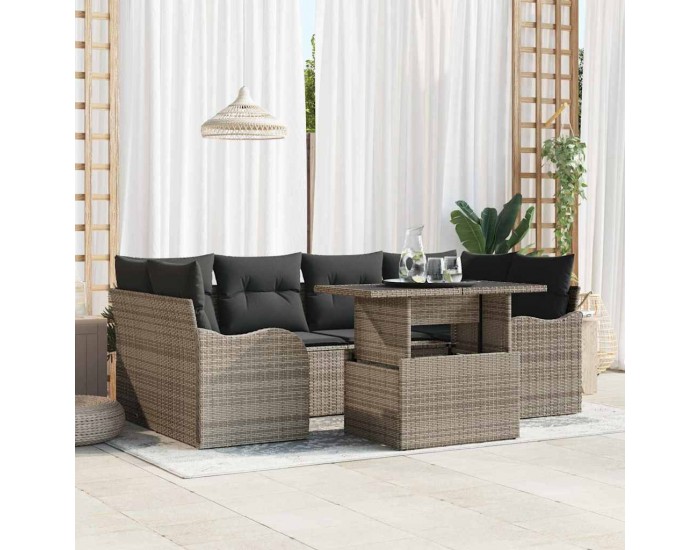 Sonata H Градински Софа Комплект 7 pcs Сив 100 х 55 х 73 см Полиратан