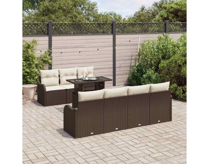 Sonata H Градински Софа Комплект 8 pcs Кафяво 100 x 55 x 73 см Полиратан