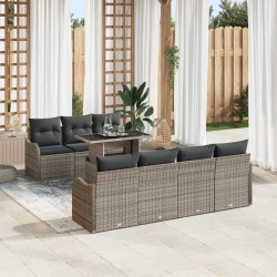 Sonata H Градински Софа Комплект 8 pcs Сив 100 x 55 x 73 см Полиратан - Canapele și bănci de grădină