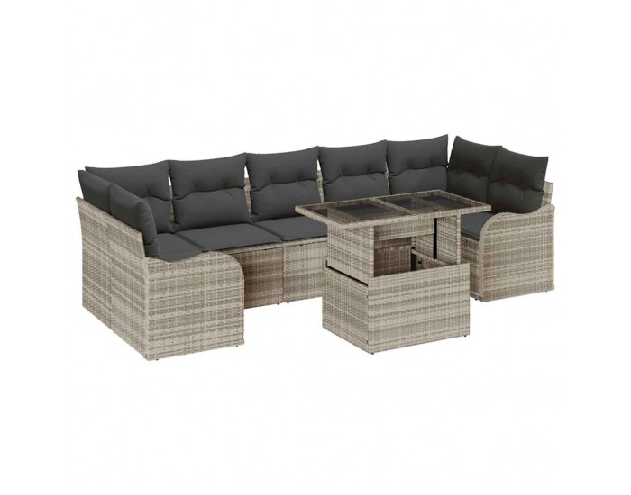 Sonata H Градински Софа Комплект 8 pcs Светлосиво 100 x 55 x 73 см