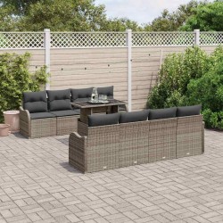 Sonata H Градински Софа Комплект 9 pcs Сив 100 x 55 x 73 см Полиратан - Canapele și bănci de grădină