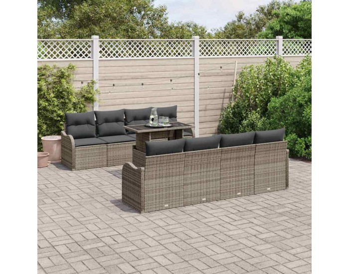 Sonata H Градински Софа Комплект 9 pcs Сив 100 x 55 x 73 см Полиратан