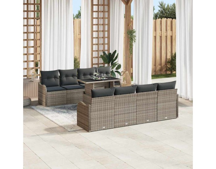 Sonata H Градински Софа Комплект 9 pcs Сив 100 x 55 x 73 см Полиратан