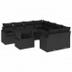Sonata H Градински Софа Комплект 9 pcs Черно 100 х 55 х 73 см Полиратан