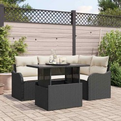 Sonata H Градински Софа Комплект 5 pcs Черно 100 x 55 x 73 см Полиратан - Canapele și bănci de grădină