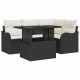 Sonata Set de canapele pentru grădină 5 buc. Negru Poli Rattan