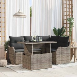 Sonata H Градински Софа Комплект 5 pcs Сив 100 x 55 x 73 см Полиратан - Canapele și bănci de grădină