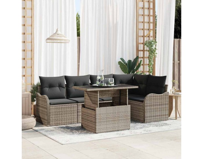 Sonata H Градински Софа Комплект 6 pcs Сив 100 x 55 x 73 см Полиратан