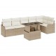 Sonata H Градински Софа Комплект 7 pcs Бежово 100 x 55 x 73 см Полиратан