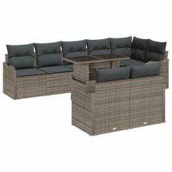 Sonata H Градински Софа Комплект 9 pcs Сив 100 x 55 x 73 см Полиратан - Canapele și bănci de grădină