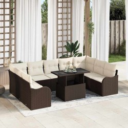 Sonata H Градински Софа Комплект 10 pcs Кафяво 100 x 55 x 73 см - Canapele și bănci de grădină