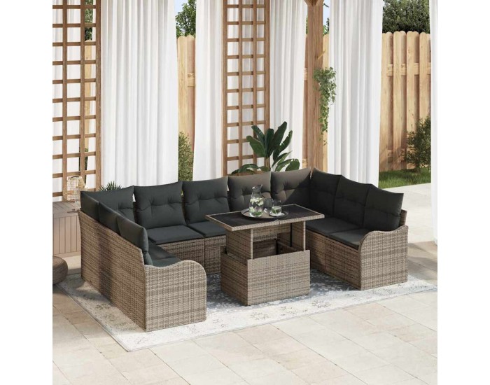 Sonata H Градински Софа Комплект 10 pcs Сив 100 x 55 x 73 см Полиратан