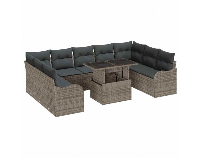 Sonata H Градински Софа Комплект 10 pcs Сив 100 x 55 x 73 см Полиратан