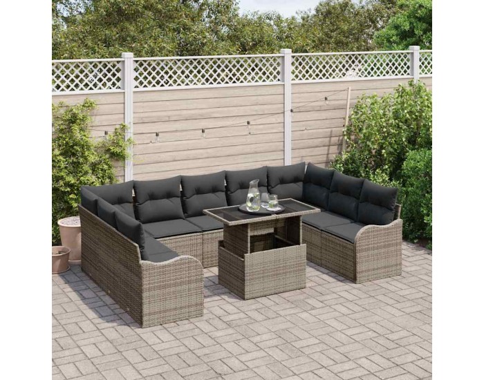 Sonata H Градински Софа Комплект 10 pcs Сив 100 x 55 x 73 см Полиратан