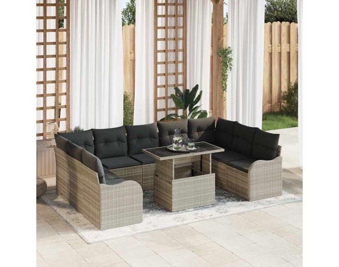 Sonata H Градински Софа Комплект 10 pcs Светлосиво 100 x 55 x 73 см