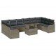 Sonata H Градински Софа Комплект 11 pcs Сив 100 x 55 x 73 см Полиратан
