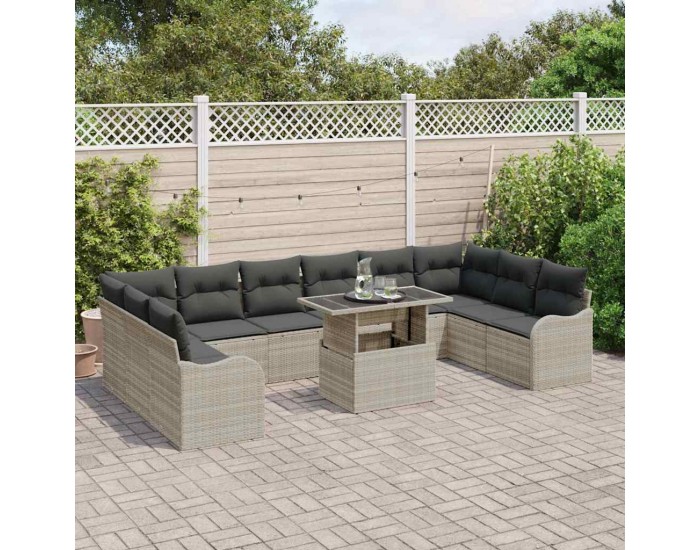 Sonata H Градински Софа Комплект 11 pcs Светлосиво 100 x 55 x 73 см