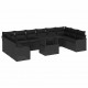 Sonata H Градински Софа Комплект 11 pcs Черно 100 x 55 x 73 см Полиратан