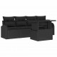Sonata H Градински Софа Комплект 5 pcs Черно 100 x 55 x 73 см Полиратан