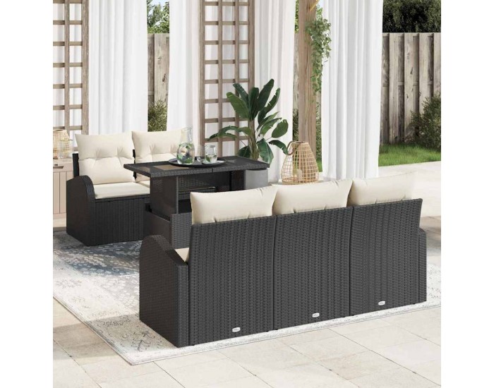 Sonata H Градински Софа Комплект 6 pcs Черно 100 x 55 x 73 см Полиратан