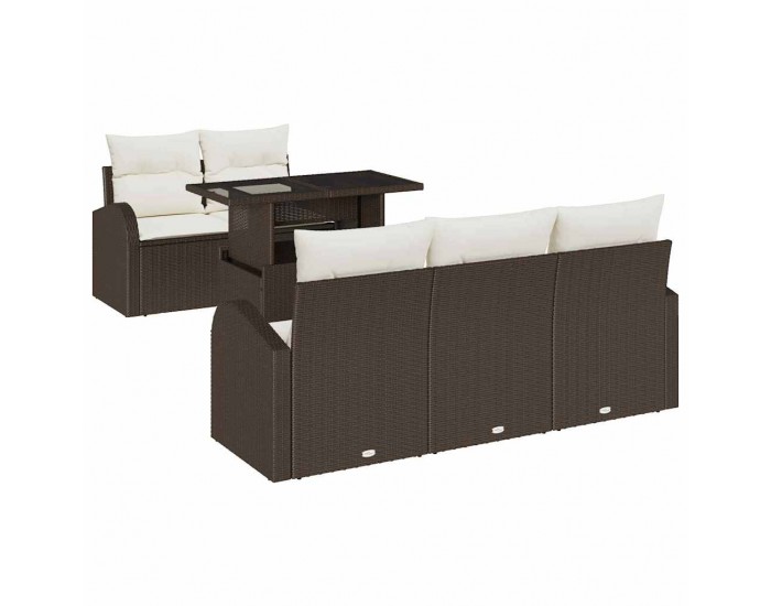 Sonata H Градински Софа Комплект 6 pcs Кафяво 100 x 55 x 73 см Полиратан