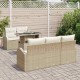 Sonata Set de canapele pentru grădină 6 buc. Bej Poli Rattan