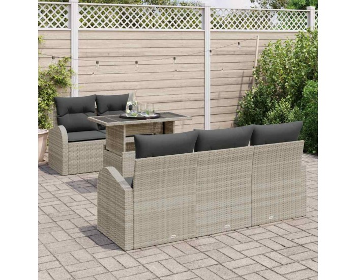 Sonata H Градински Софа Комплект 6 pcs Светлосиво 100 x 55 x 73 см