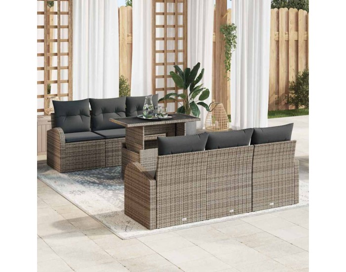Sonata H Градински Софа Комплект 7 pcs Сив 100 x 55 x 73 см Полиратан