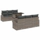 Sonata Set de canapele pentru grădină 7 buc. Gri Poli Rattan