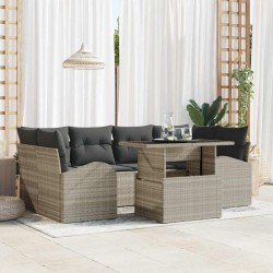 Sonata H Градински Софа Комплект 7 pcs Светлосиво 100 x 55 x 73 см - Canapele și bănci de grădină