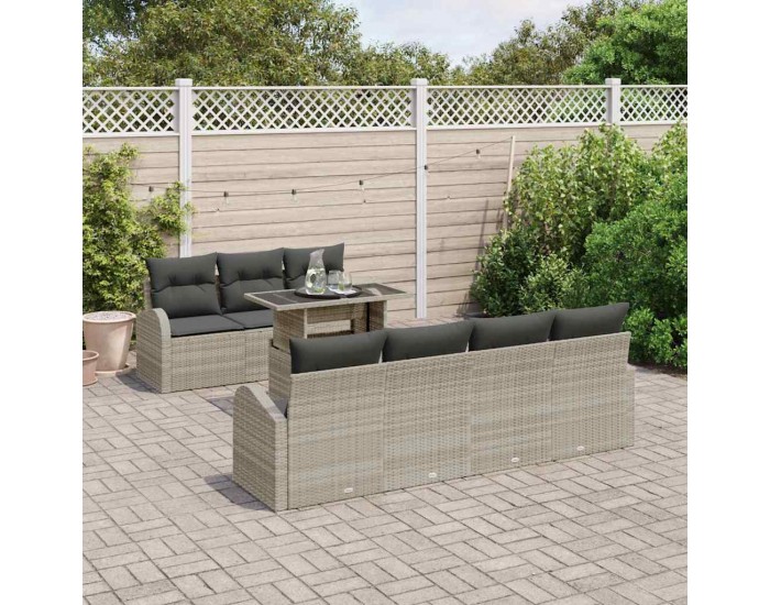 Sonata H Градински Софа Комплект 8 pcs Светлосиво 100 х 55 х 73 см