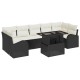 Sonata Set de canapele pentru grădină 8 buc. Negru Poli Rattan