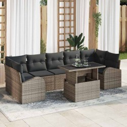 Sonata H Градински Софа Комплект 8 pcs Сив 100 х 55 х 73 см Полиратан - Canapele și bănci de grădină