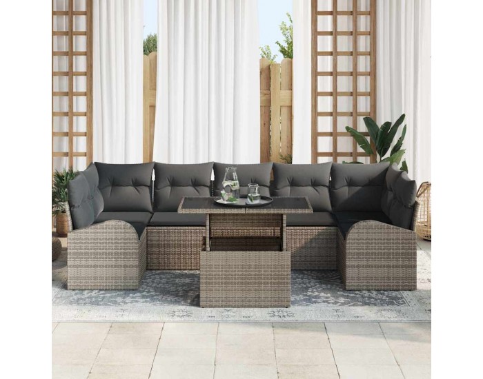 Sonata H Градински Софа Комплект 8 pcs Сив 100 х 55 х 73 см Полиратан