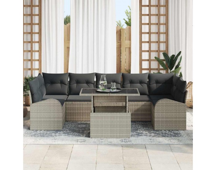 Sonata H Градински Софа Комплект 8 pcs Светлосиво 100 х 55 х 73 см
