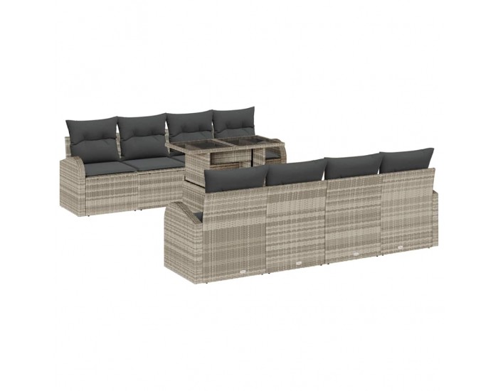 Sonata H Градински Софа Комплект 9 pcs Светлосиво 100 х 55 х 73 см