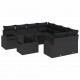 Sonata H Градински Софа Комплект 9 pcs Черно 100 x 55 x 73 см Полиратан
