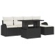 Sonata Set de canapele pentru grădină 6 buc. Negru Rattan poli